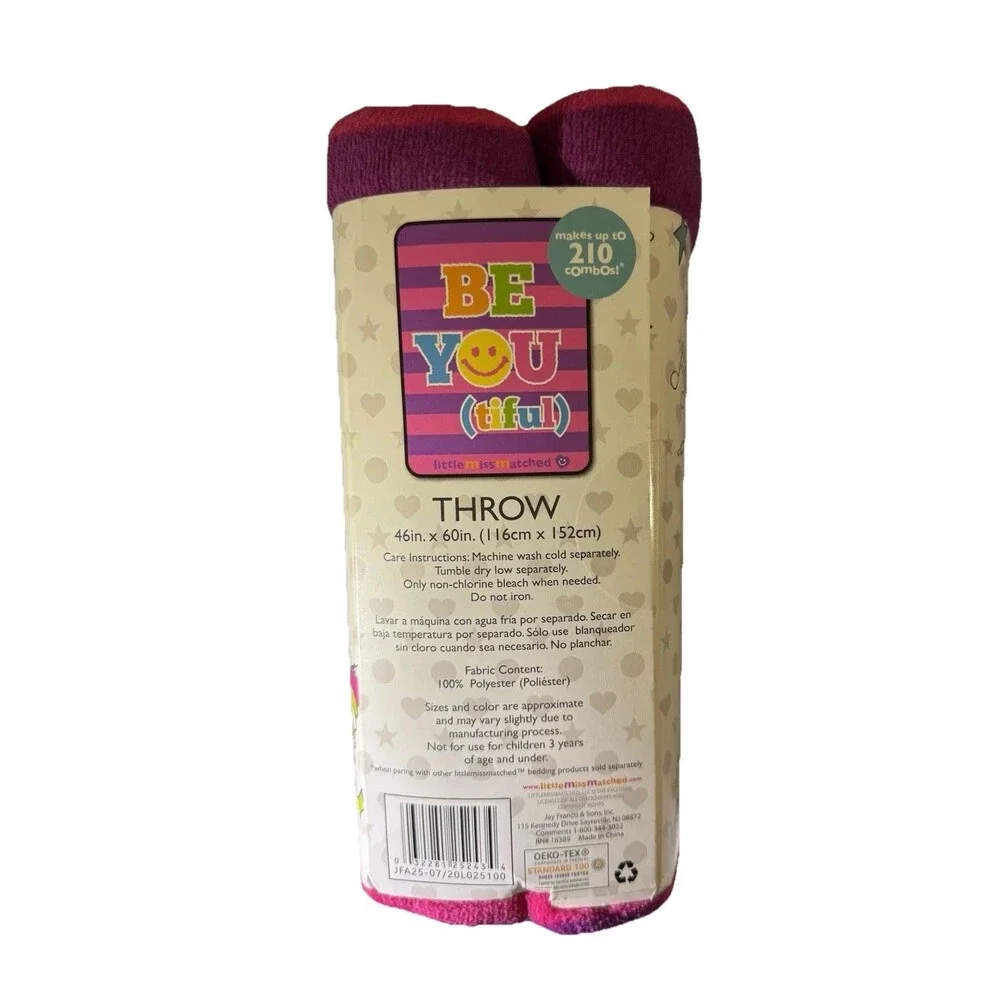 Little Miss Matched BeYOUtiful Throw Blanket NEW Soft Purple Girls Comfy Cute